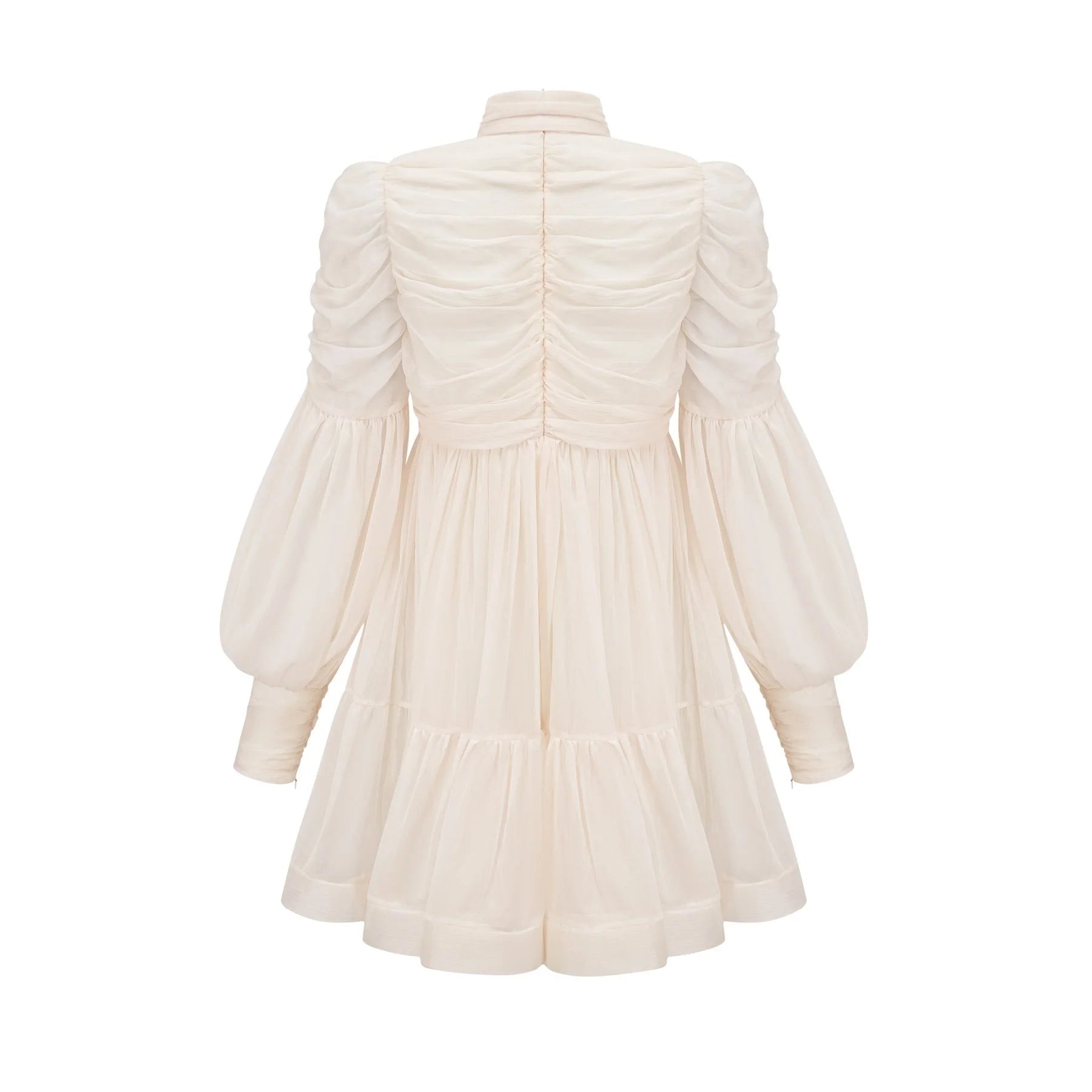 Paola Mini Dress - Mock Neck Long Sleeve Gathered Design