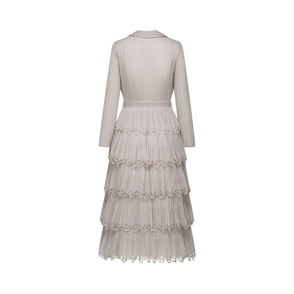 Pasqualina Tiered Pleated Midi Dress