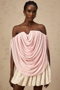 Pasqualina Top Pink Off Shoulder Ruched & Strapless