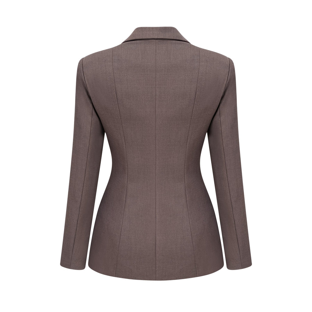 Patrizia Blazer Grey Tie Up Design & Fitted Two Pockets