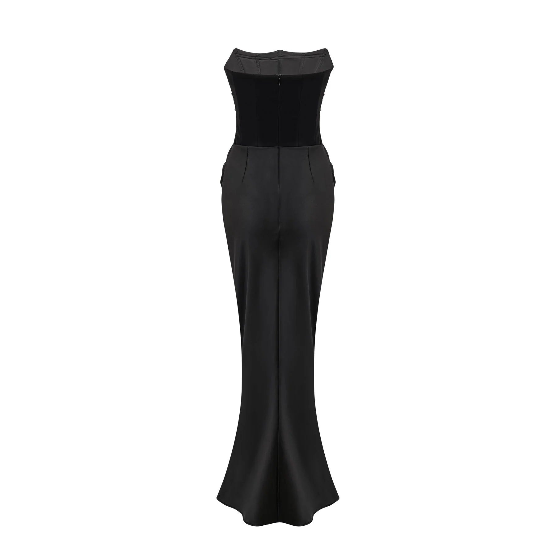 Patrizia Maxi Dress - Off Shoulder Pleated Design with Crystal Embellishment & Flared Hem