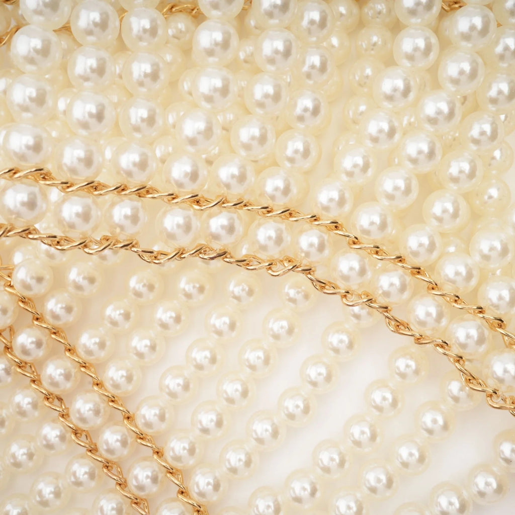 Patrizia Shawl White Faux - Pearl Open - Back