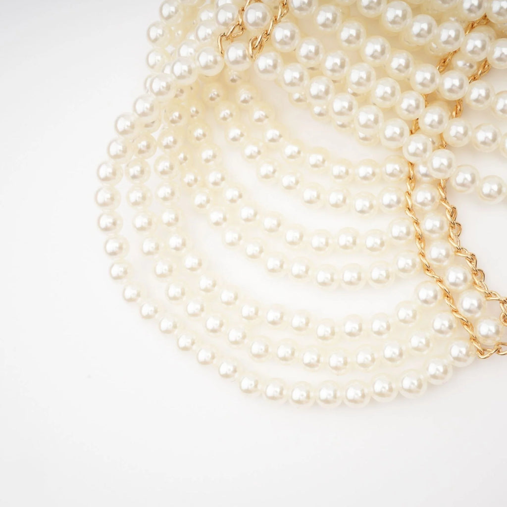 Patrizia Shawl White Faux - Pearl Open - Back