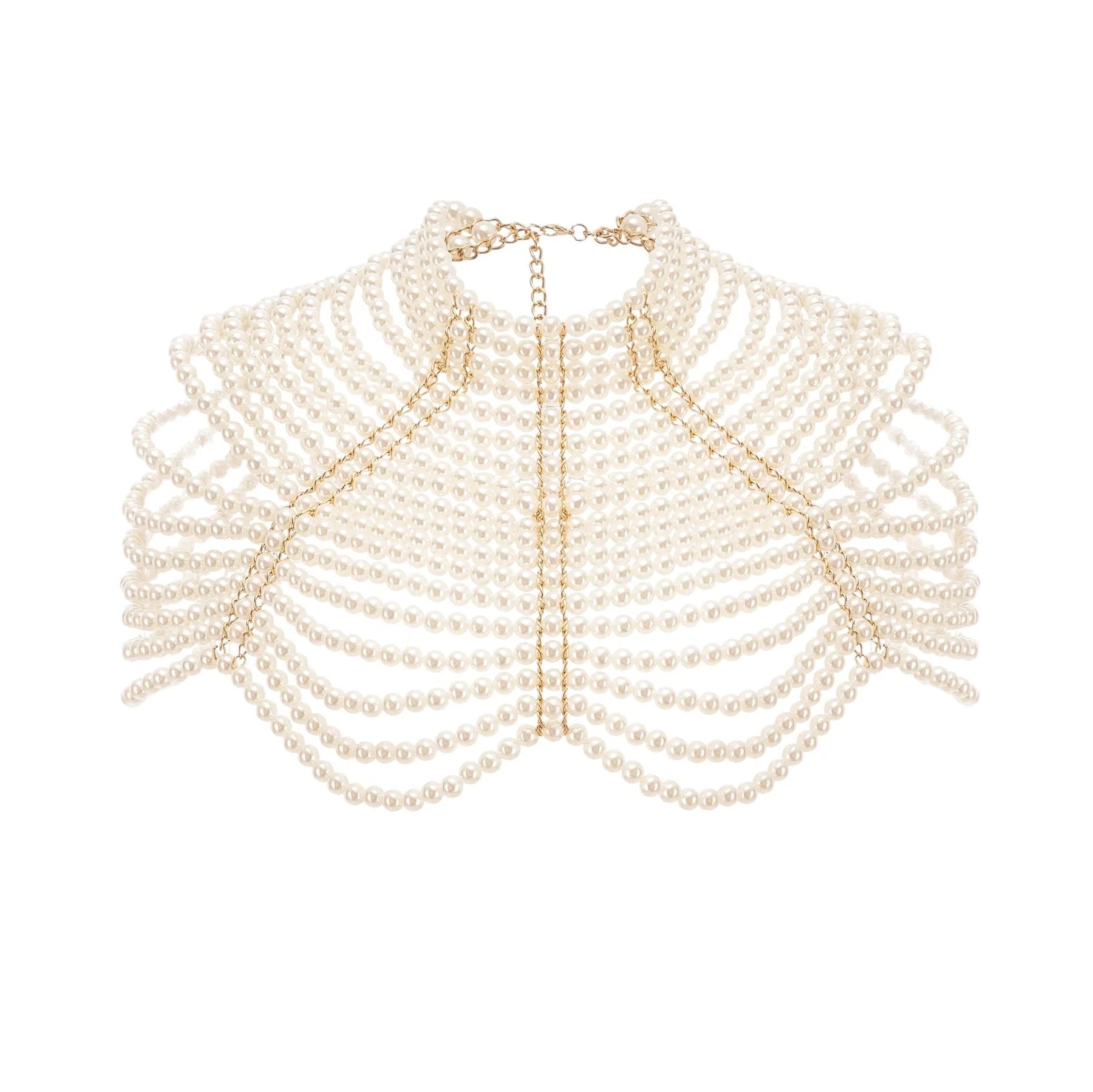 Patrizia Shawl White Faux - Pearl Open - Back
