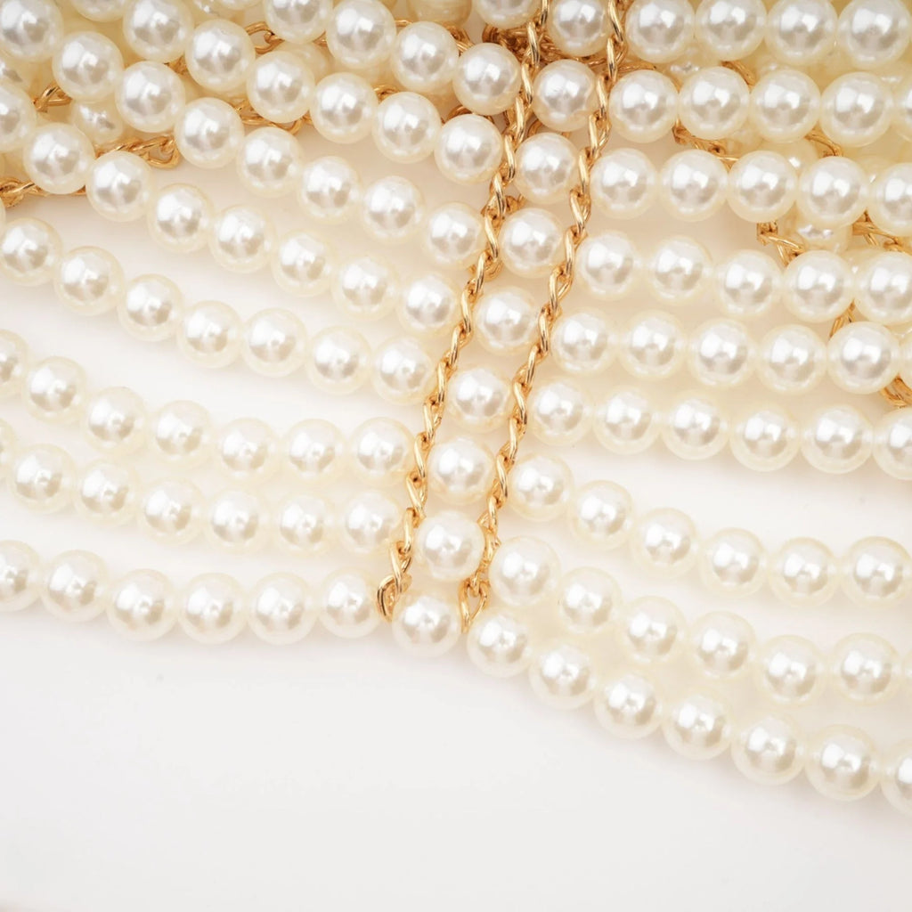 Patrizia Shawl White Faux - Pearl Open - Back
