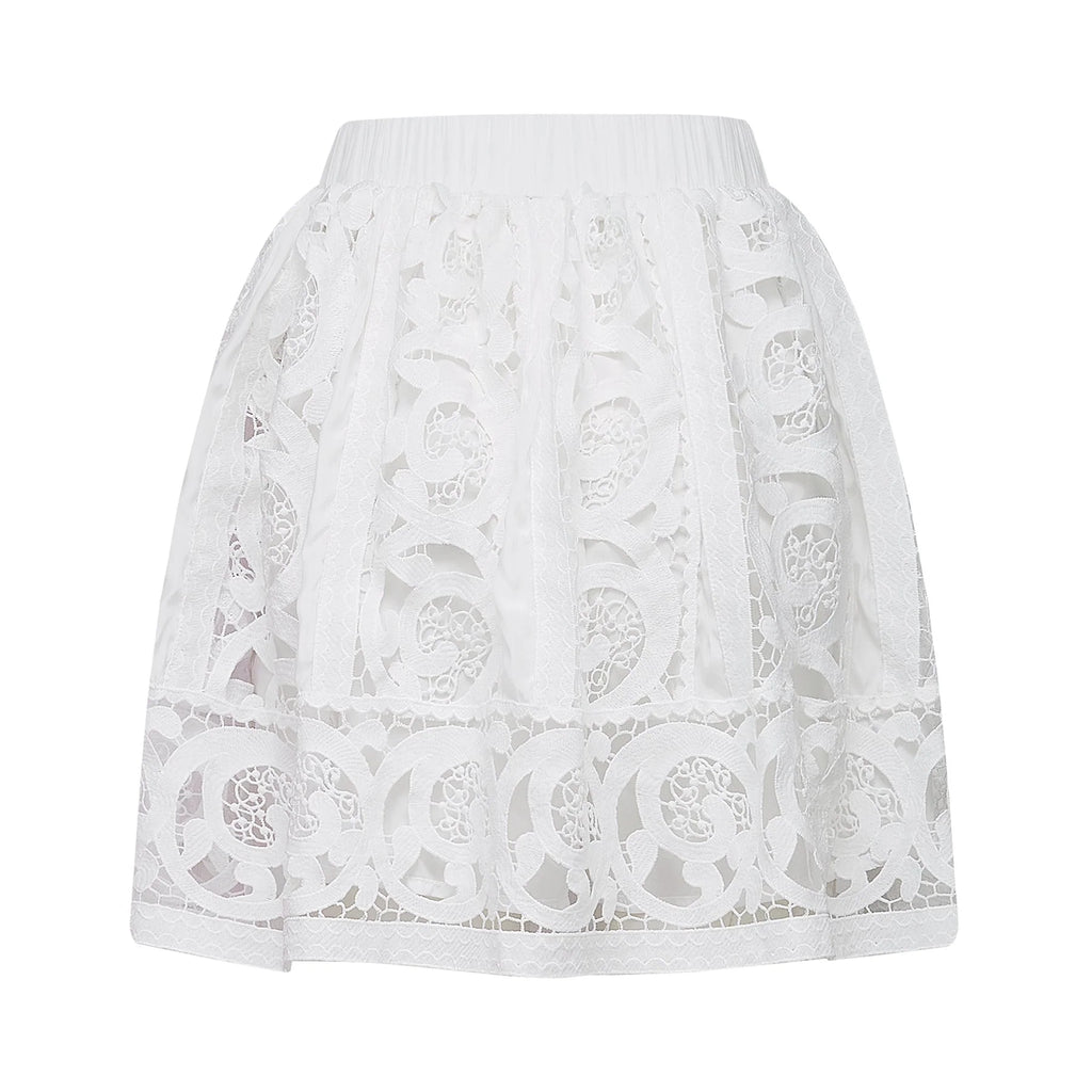Patrizia Shirt & Skirt White Lace Floral Set