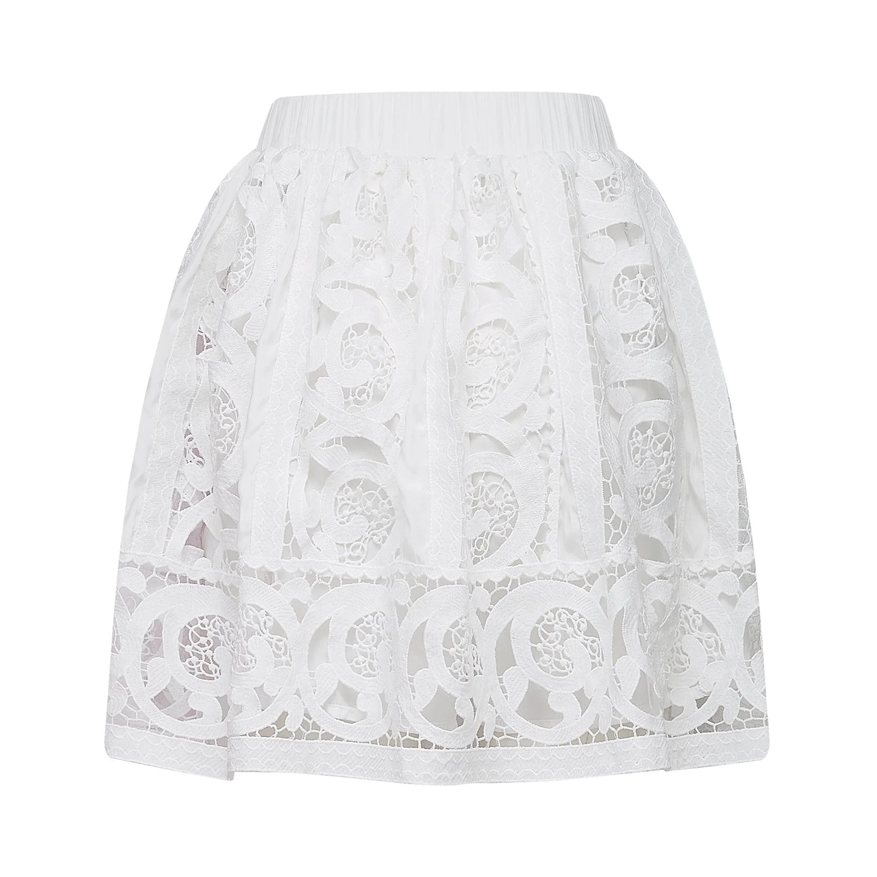 Patrizia Shirt & Skirt White Lace Floral Set