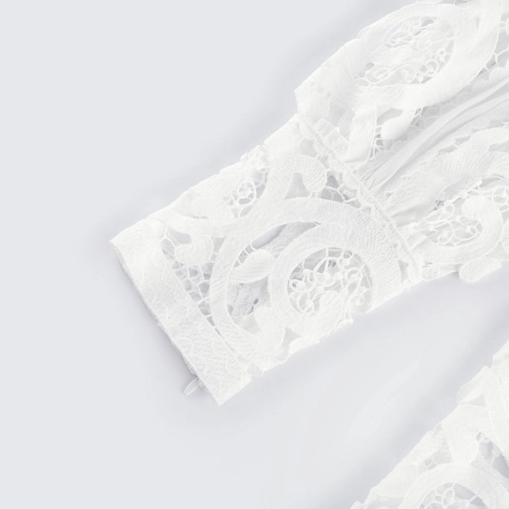 Patrizia Shirt & Skirt White Lace Floral Set