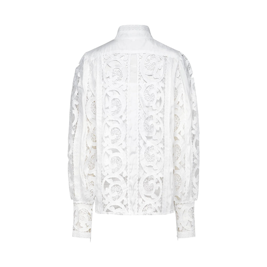 Patrizia Shirt & Skirt White Lace Floral Set