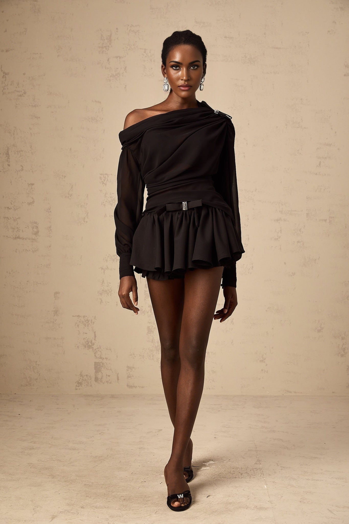 Pellegrina Blouse & Skirt Crystal Bow Set