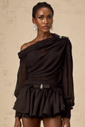 Pellegrina Blouse & Skirt Crystal Bow Set
