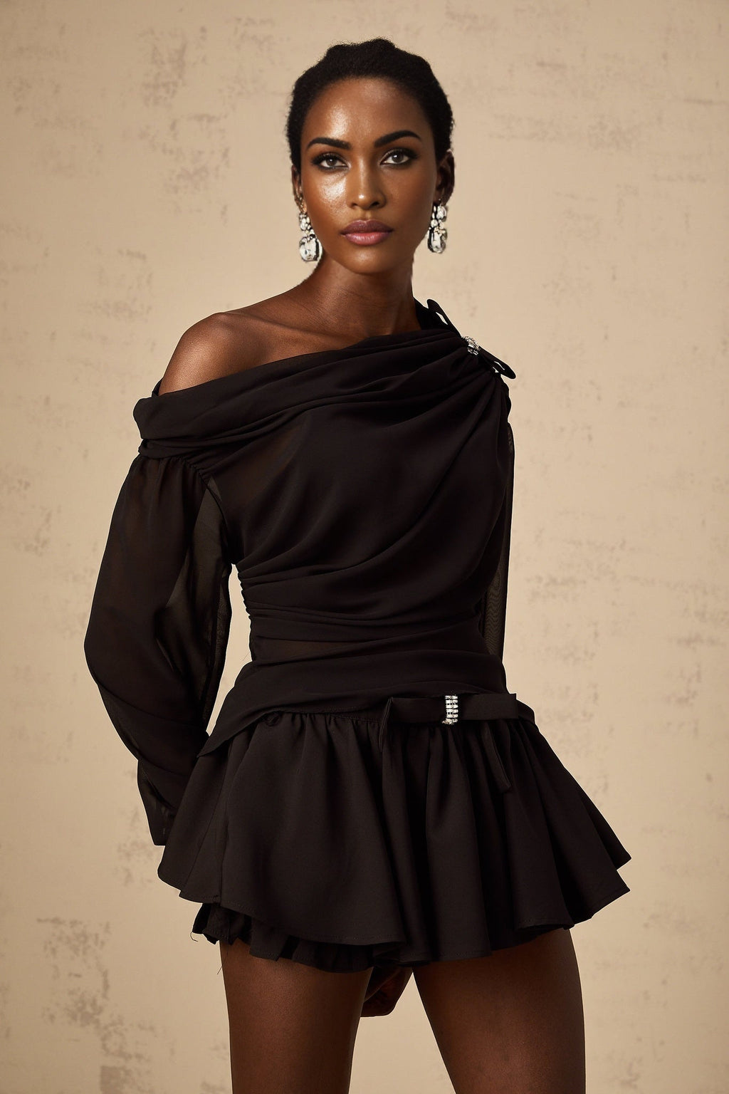 Pellegrina Blouse & Skirt Crystal Bow Set