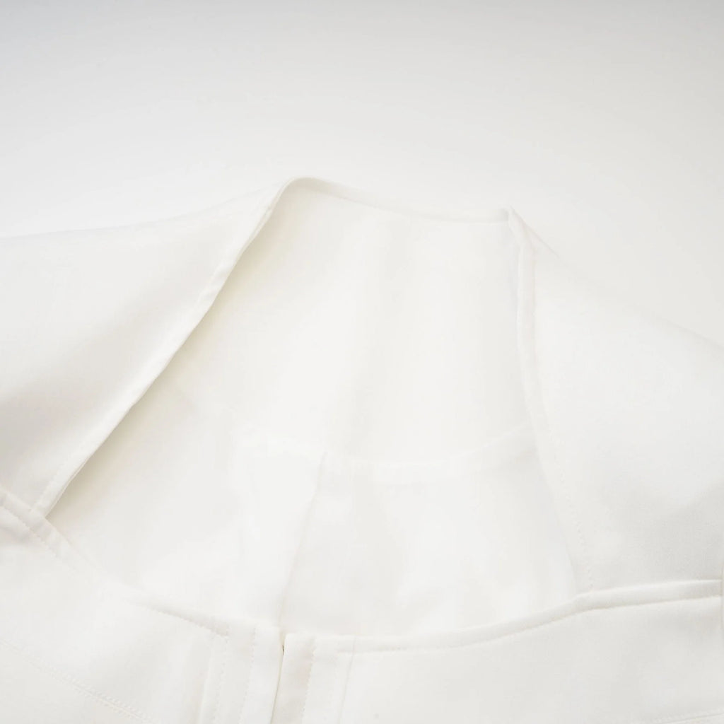 Penelope Corset Top White Square Neck Long Sleeve