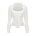 Penelope Corset Top White Square Neck Long Sleeve
