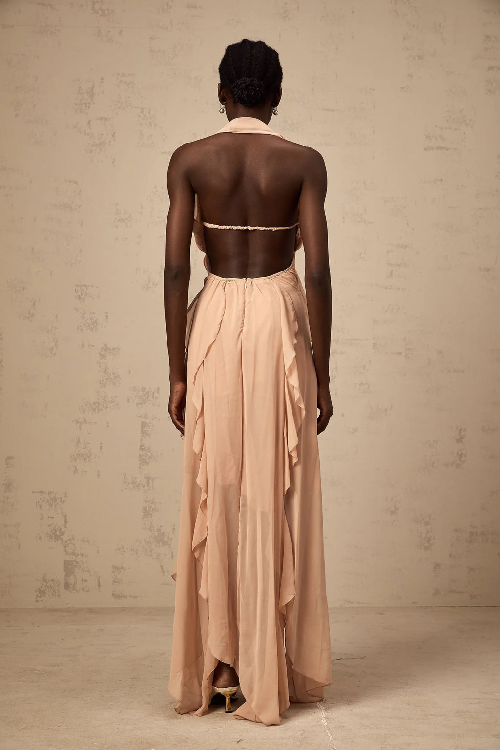 Penelope Maxi Dress in Vibrant Pink - Backless Halter Neck
