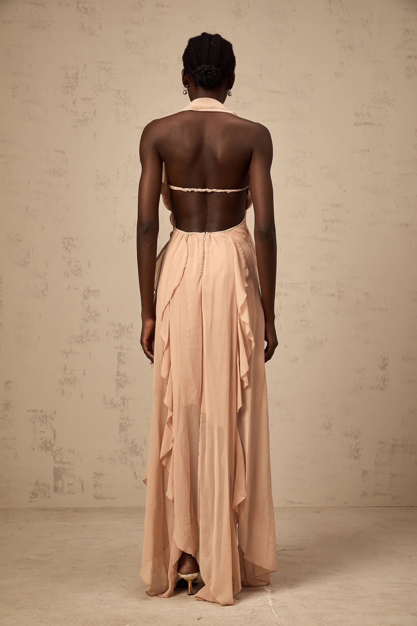Penelope Maxi Dress in Vibrant Pink - Backless Halter Neck