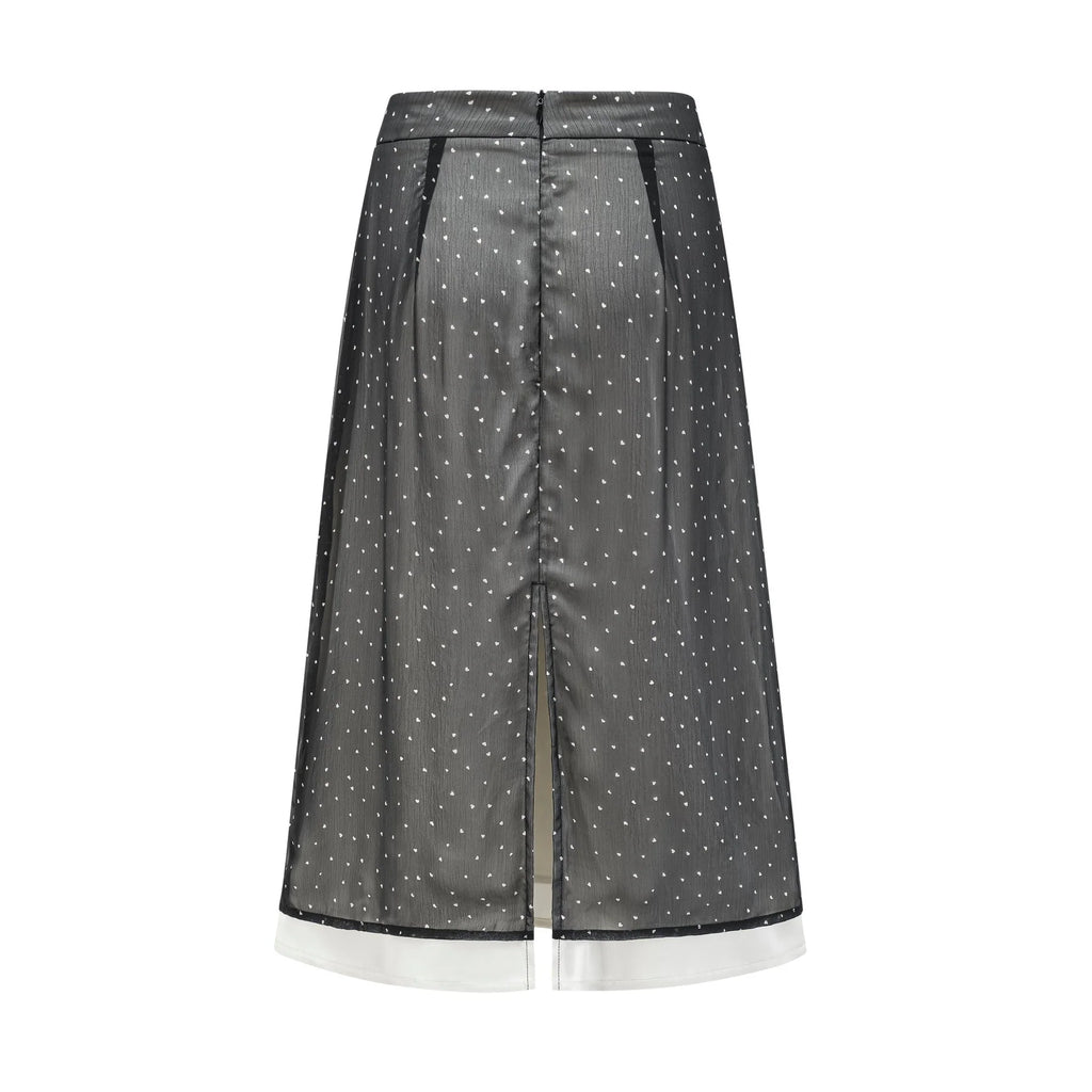 Penelope Skirt Tie Waisted Polka Dot Print & Color Blocked Midi