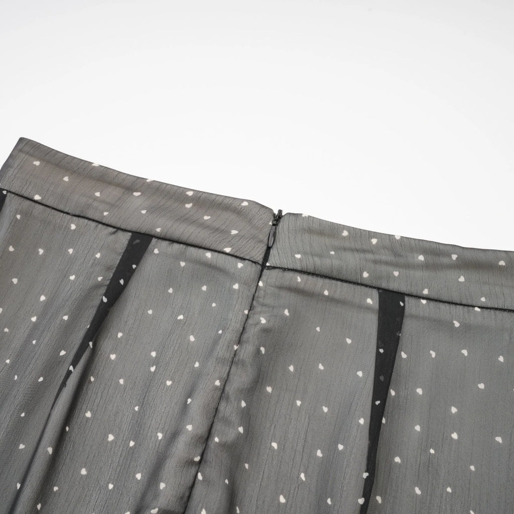 Penelope Skirt Tie Waisted Polka Dot Print & Color Blocked Midi