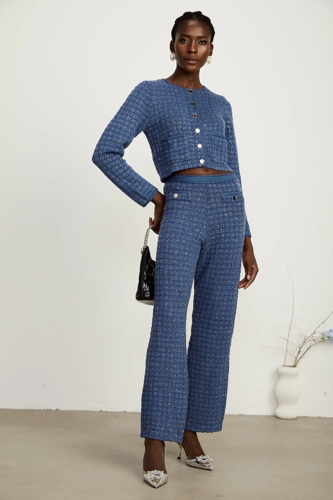 Peyton Jacket & Trousers Sequin Embellished Sapphire Blue