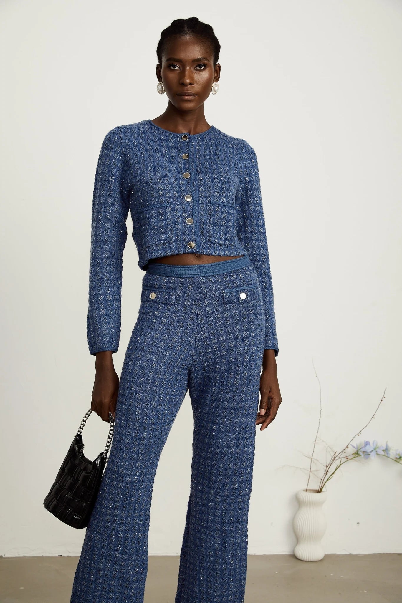 Peyton Jacket & Trousers Sequin Embellished Sapphire Blue