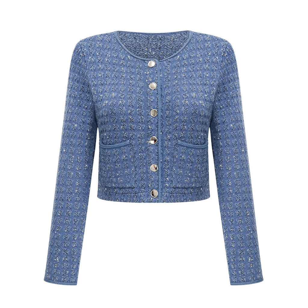 Peyton Jacket & Trousers Sequin Embellished Sapphire Blue
