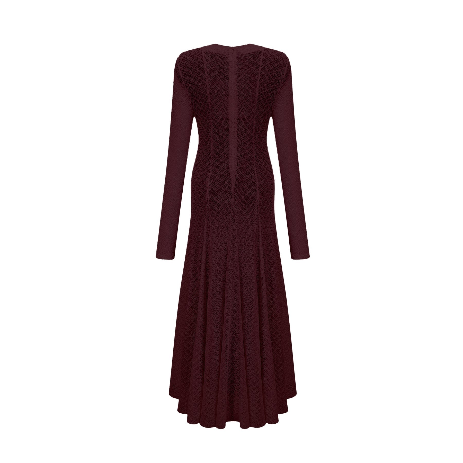 Phoebe Maxi Dress - Dark Red with Long Sleeves
