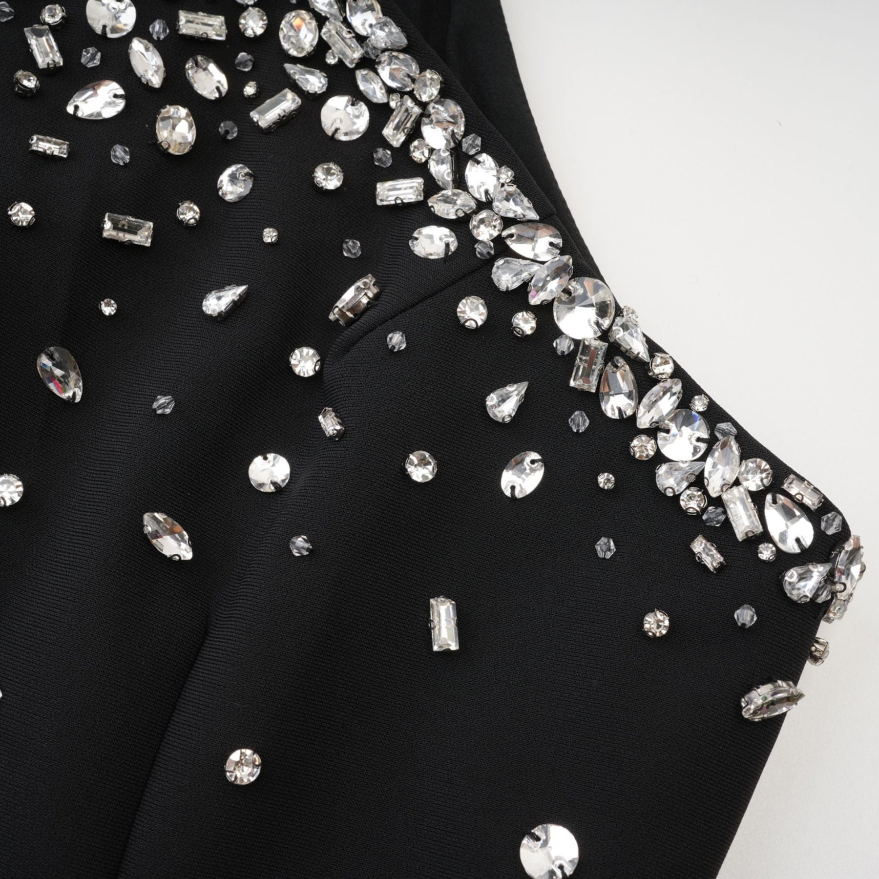 Piper Black Crystal - Studded Mini Dress With Halter Neck