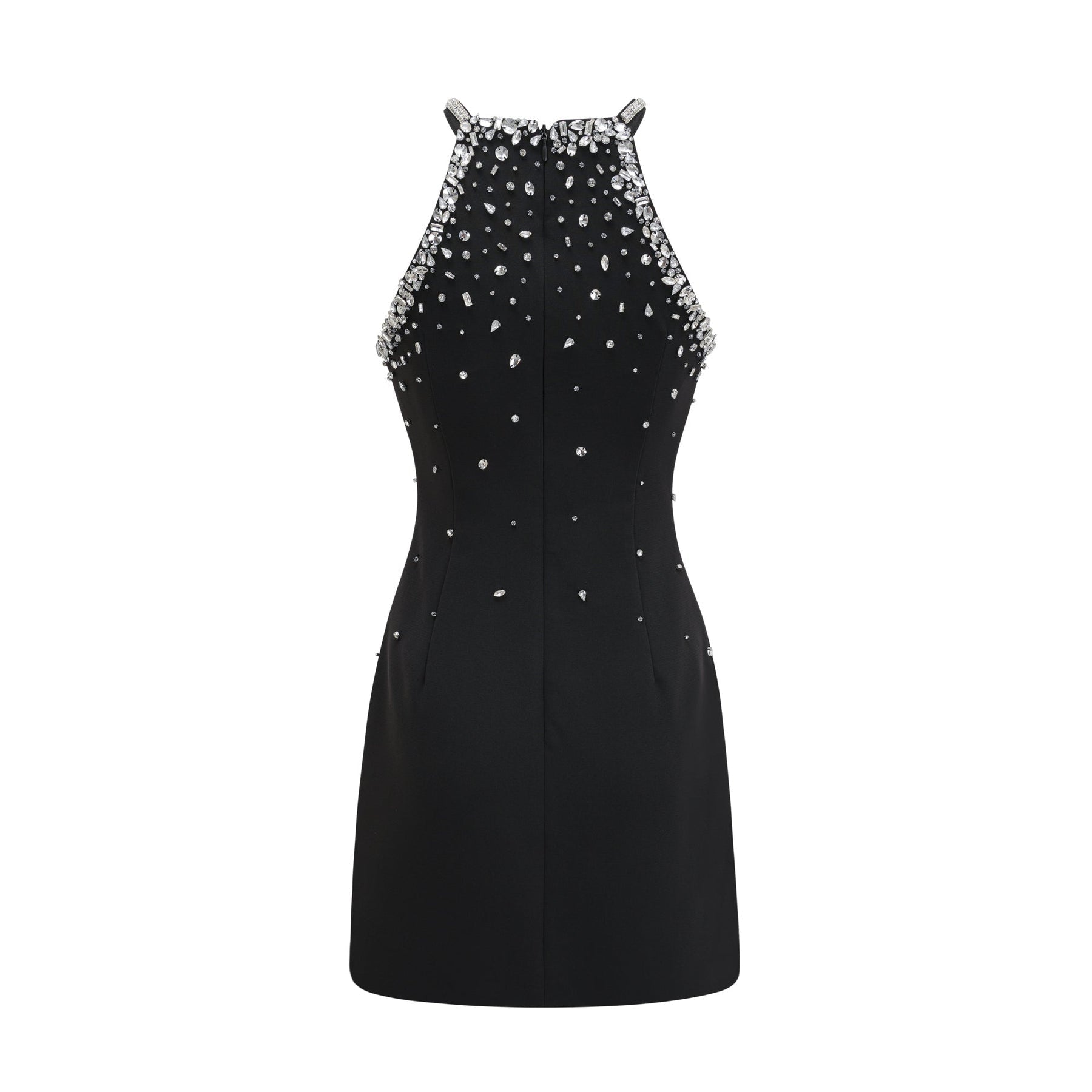 Piper Black Crystal - Studded Mini Dress With Halter Neck