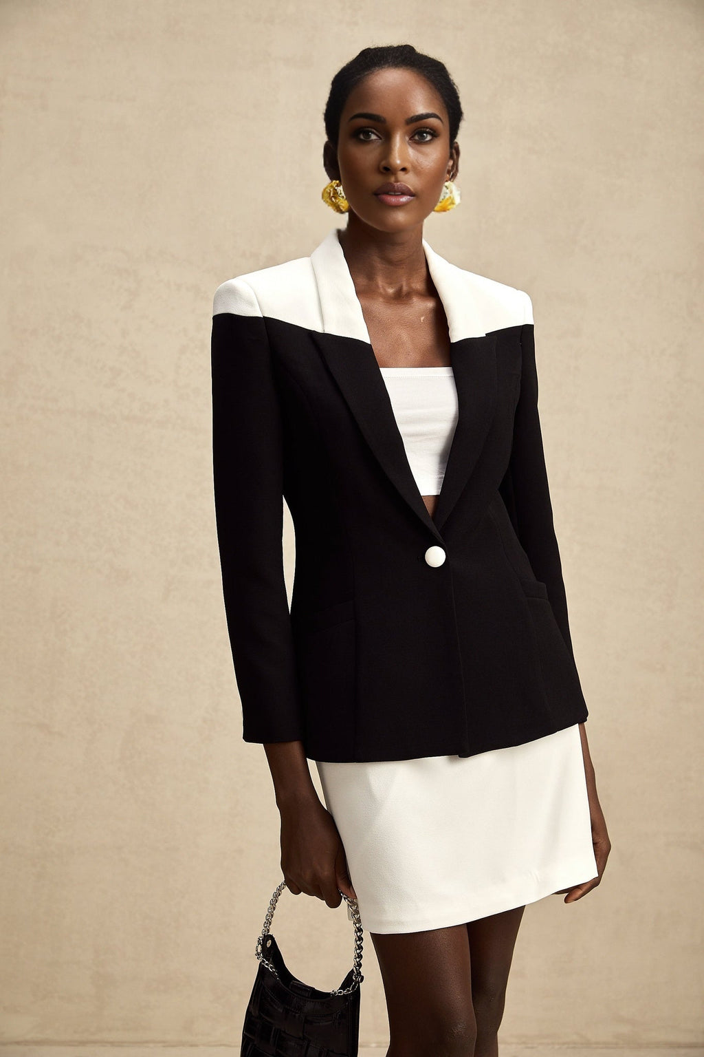 Piper Jacket & Skirt Black White Contrast Matching Set