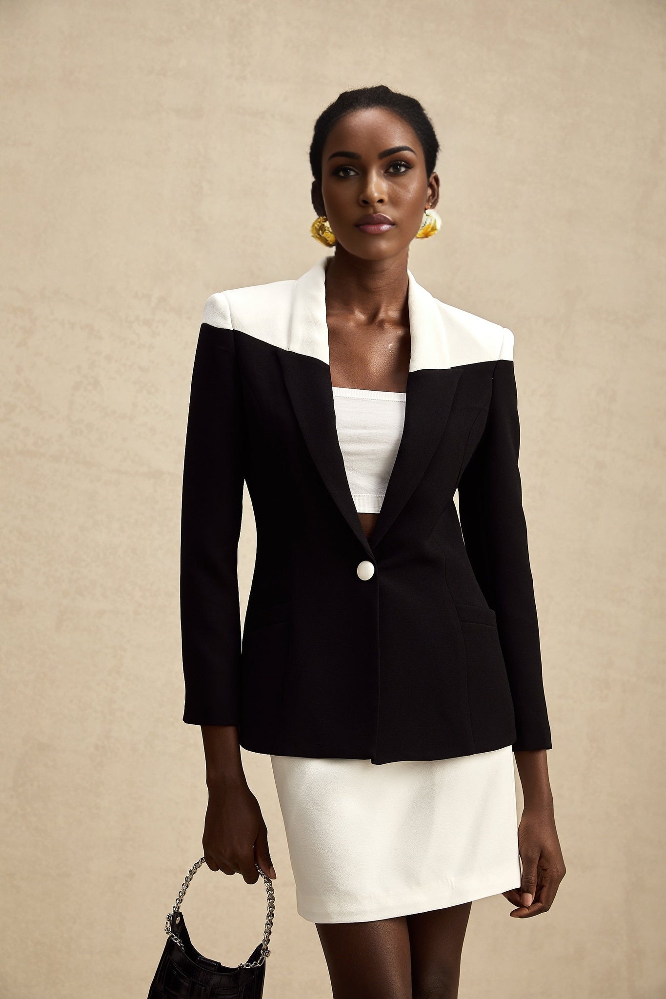 Piper Jacket & Skirt Black White Contrast Matching Set
