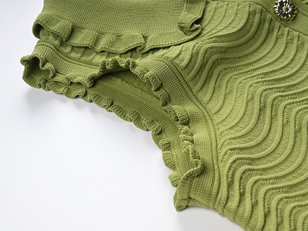 Quinn Fitted Sleeveless Top with Ruffled Edges - Coordinated Set with Matching Skirt