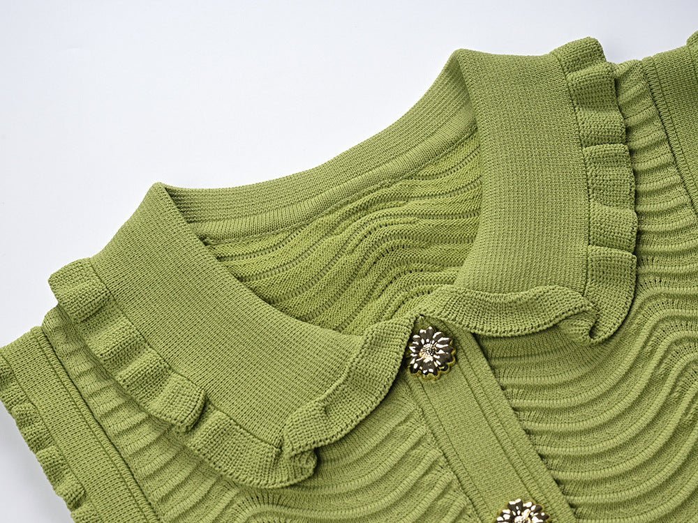 Quinn Fitted Sleeveless Top with Ruffled Edges - Coordinated Set with Matching Skirt