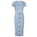 Quinn Top & Skirt Set - Ribbed Texture - Button Details - Fitted Silhouette - Knit Fabric - Elegant & Timeless