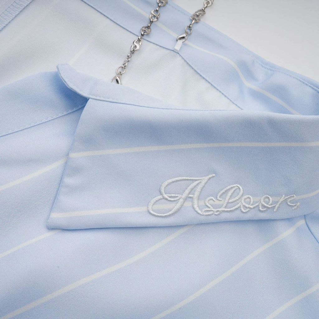 Rachel Blouse Blue Stripe Off Shoulder Style
