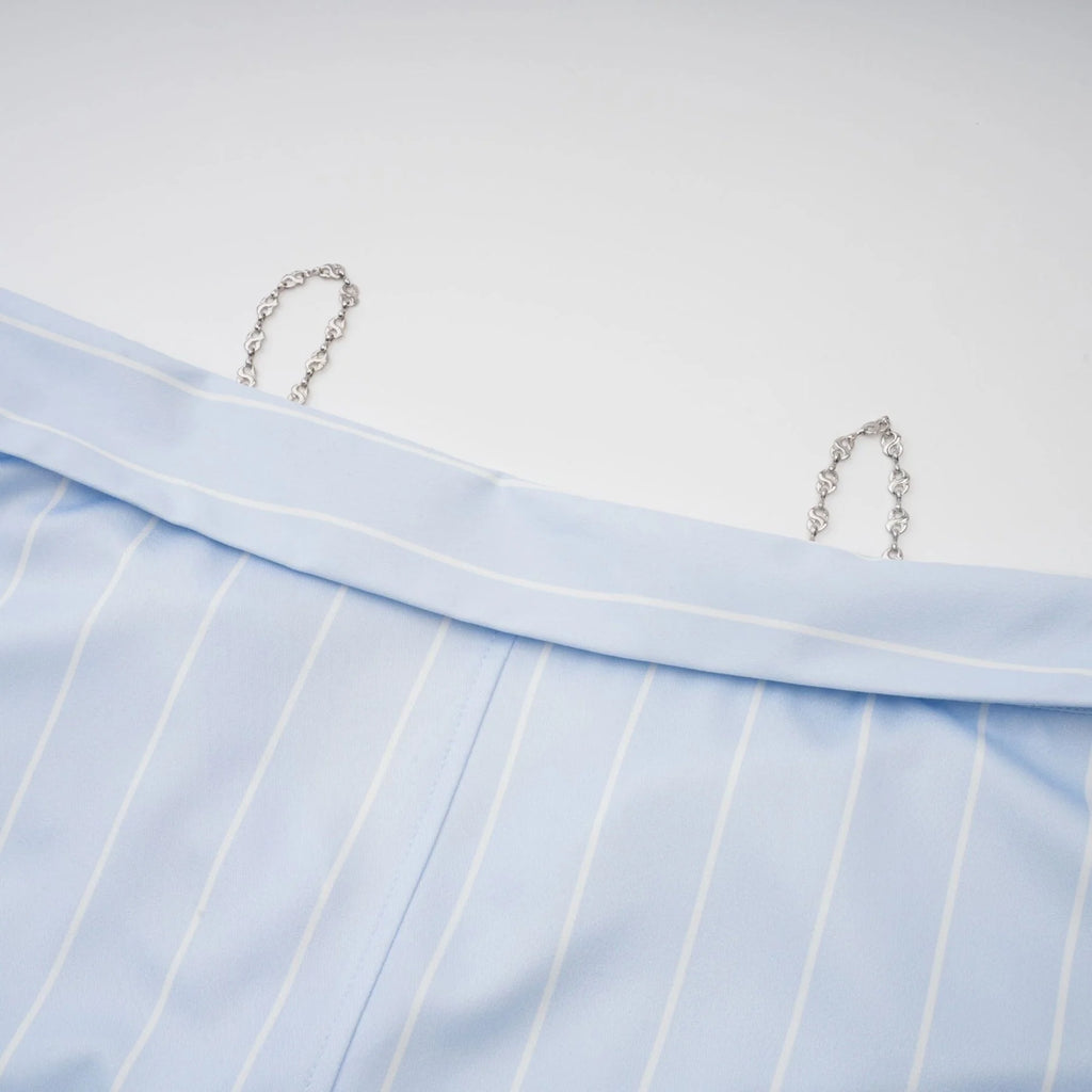 Rachel Blouse Blue Stripe Off Shoulder Style