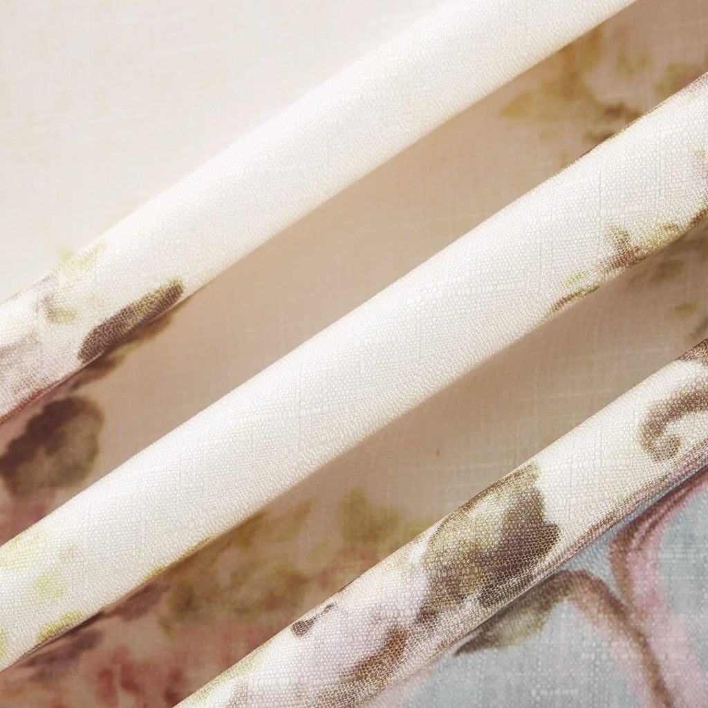 Rachel Floral Print Midi Dress in Neutrals & Light Blue