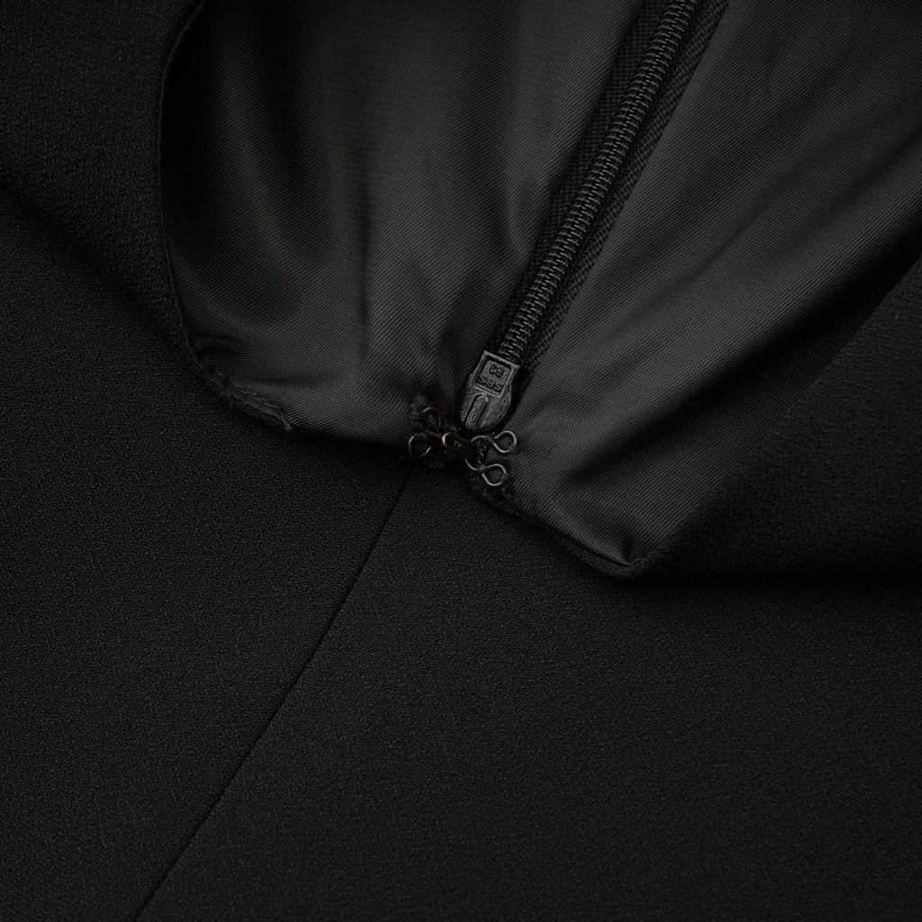 Raegan Mini Dress Black Shoulder Pad Buckle Detailing