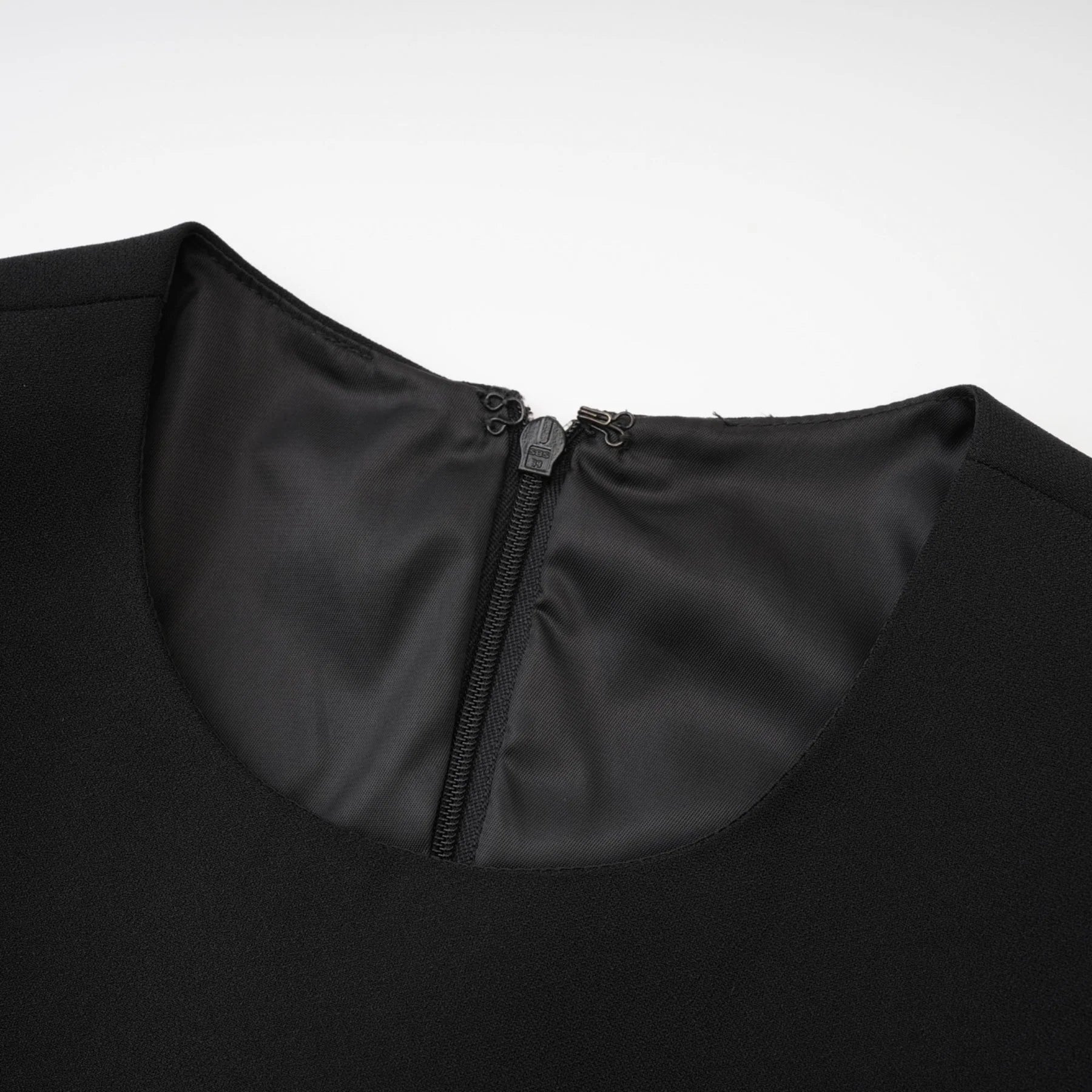 Raegan Mini Dress Black Shoulder Pad Buckle Detailing
