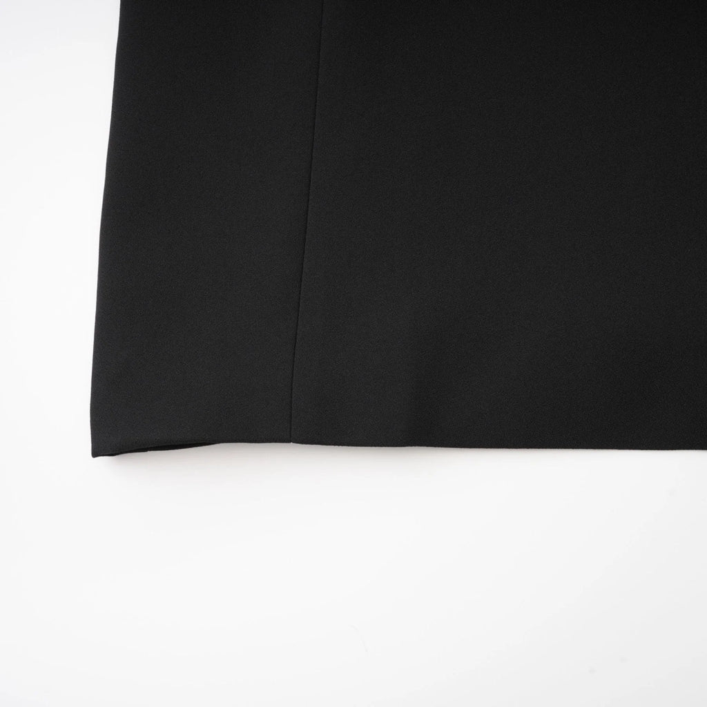 Raegan Mini Dress Black Shoulder Pad Buckle Detailing