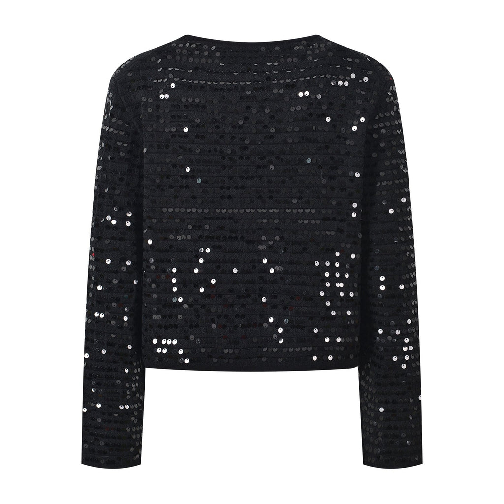 Raffaelina Blazer - Cropped Silhouette - Sequined Design - Tailored Fit - Bejeweled Buttons - Versatile Styling