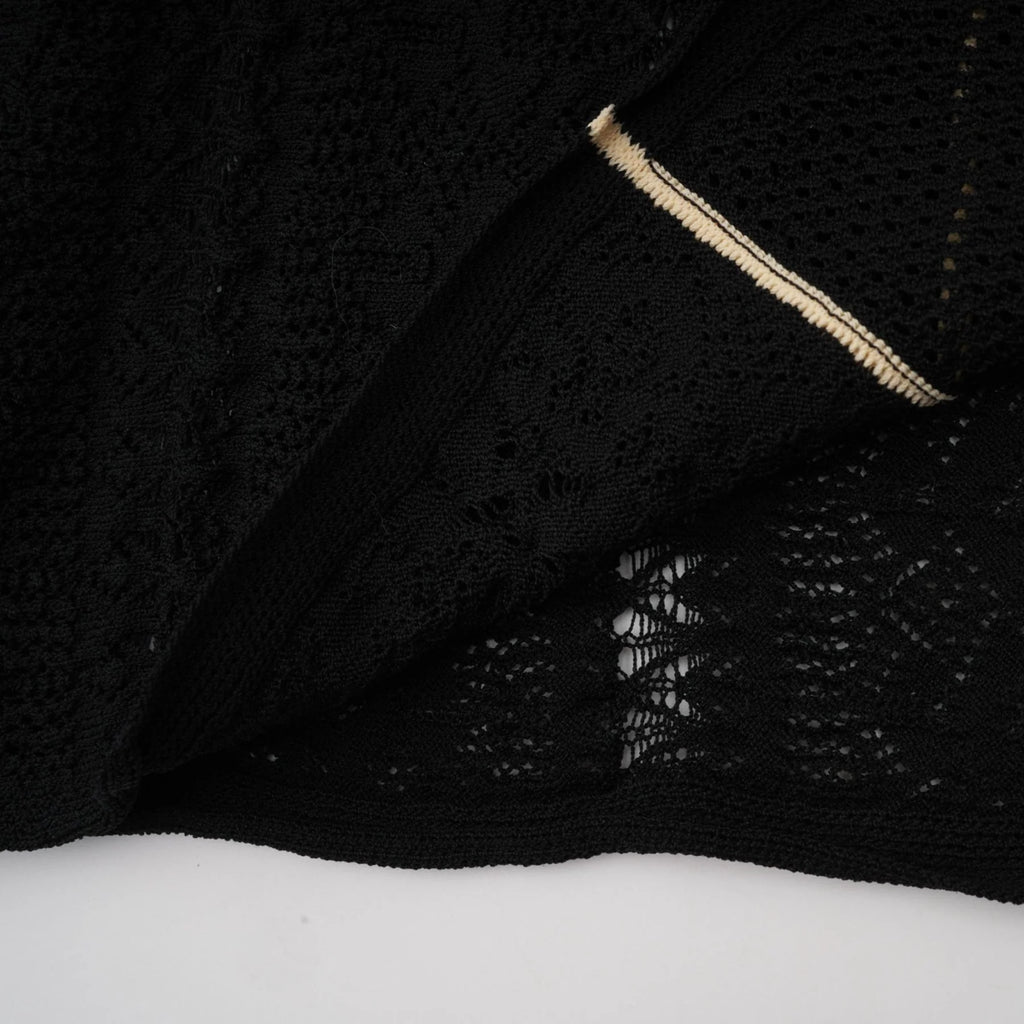Raffaelina Maxi Dress in Black & White with Vertical Stripes - Netted Design