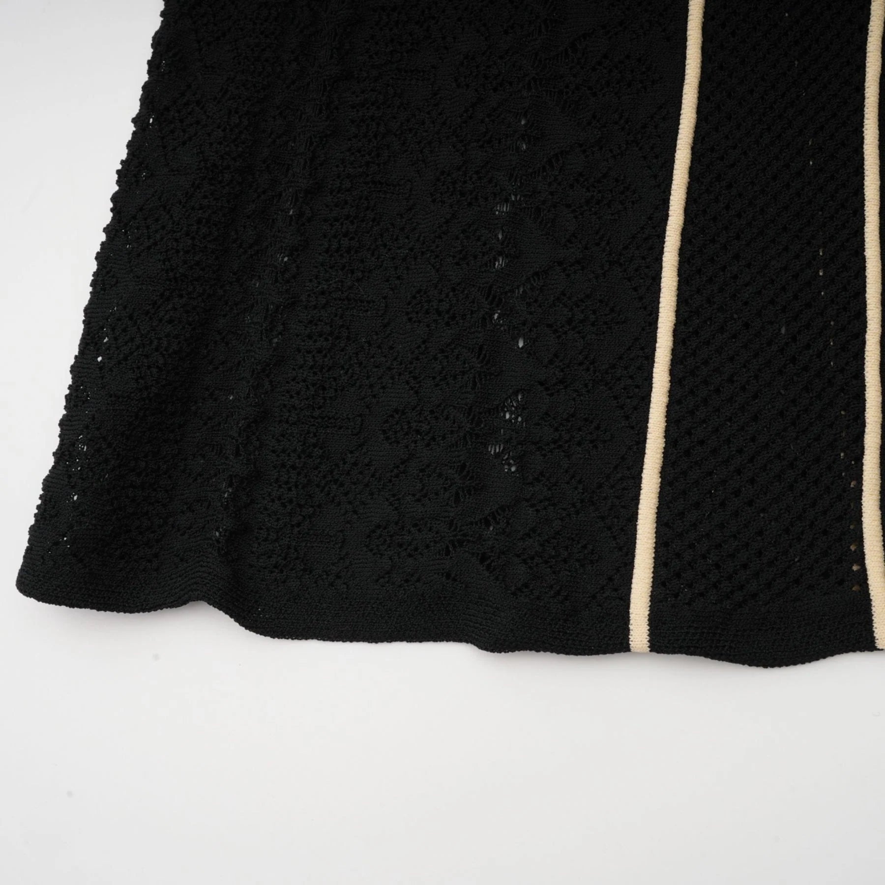 Raffaelina Maxi Dress in Black & White with Vertical Stripes - Netted Design