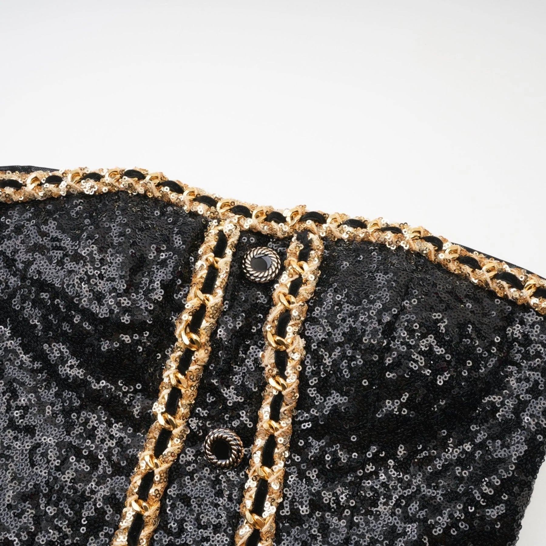 Raffaella Mini Dress Black Sequin Off Shoulder Panel