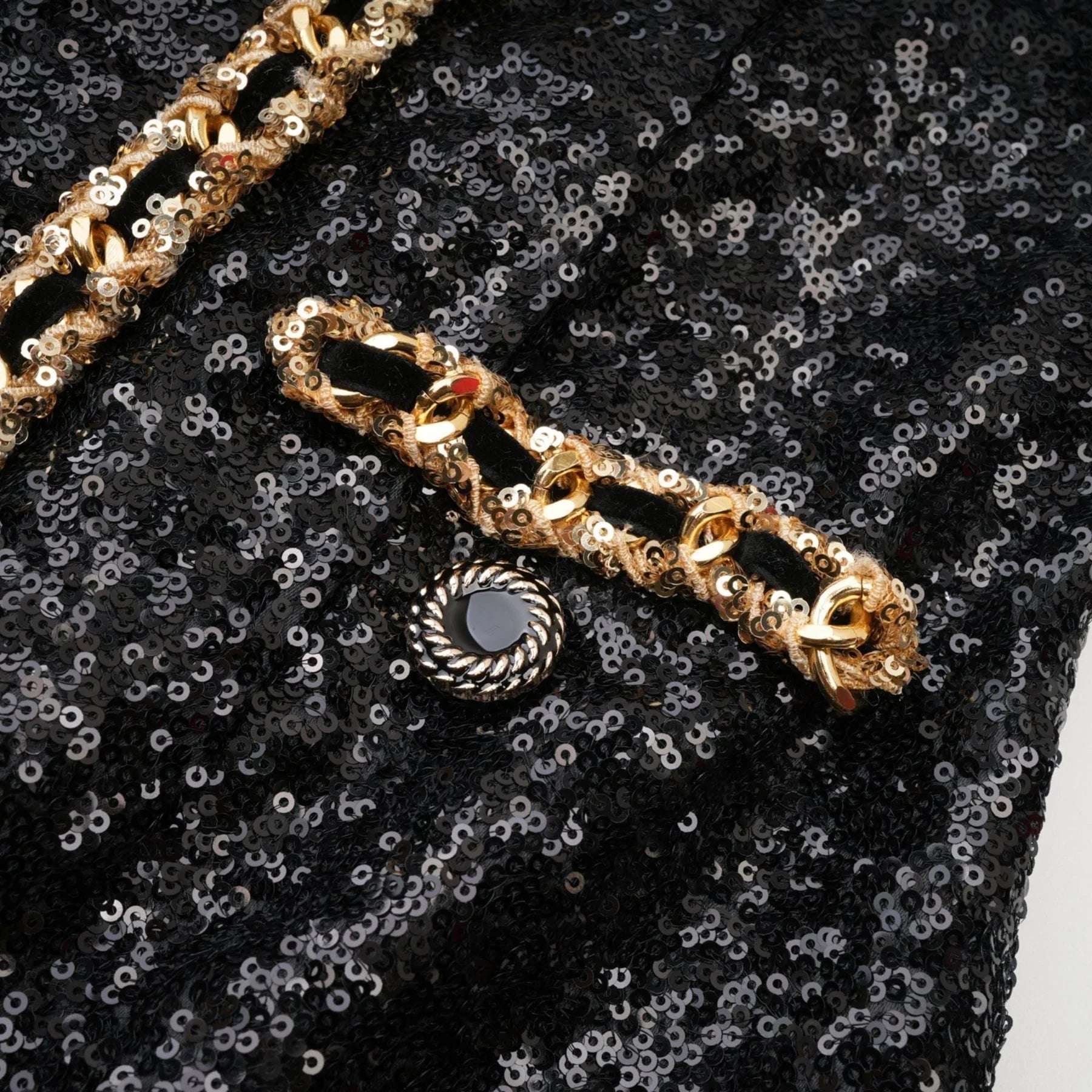 Raffaella Mini Dress Black Sequin Off Shoulder Panel