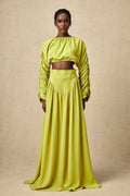 Raven Skirt & Top Set in Lime Green