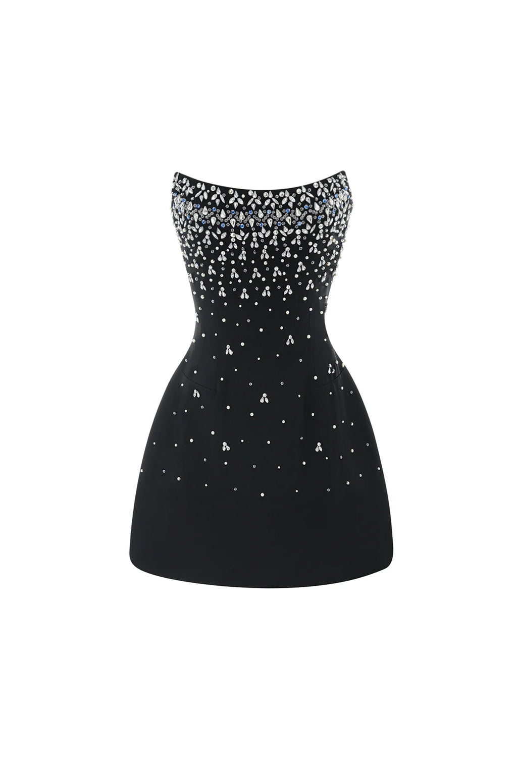 Rebecca black strapless diamond mini dress