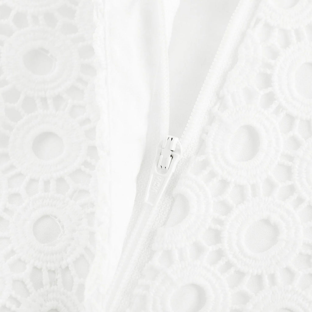 Rebecca Blouse & Shorts White Faux Flower Crystal Set