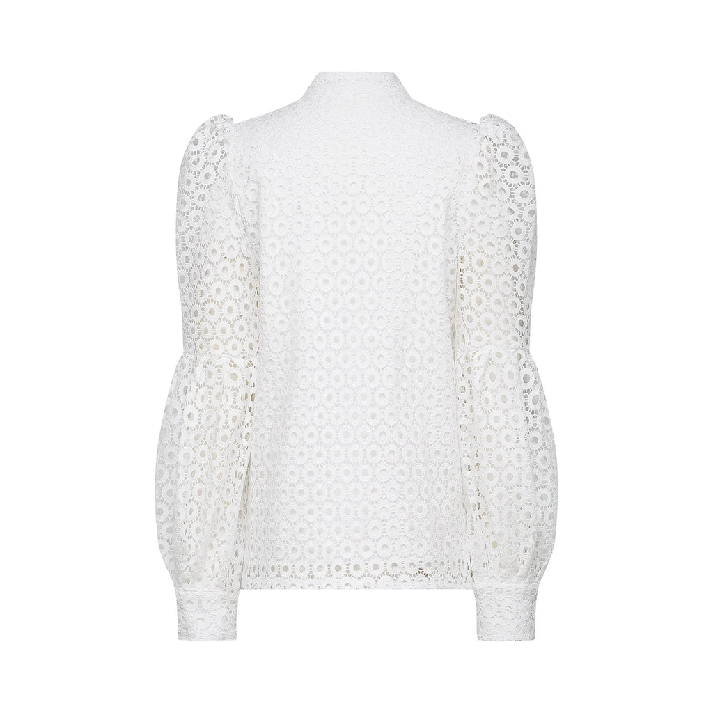 Rebecca Blouse & Shorts White Faux Flower Crystal Set