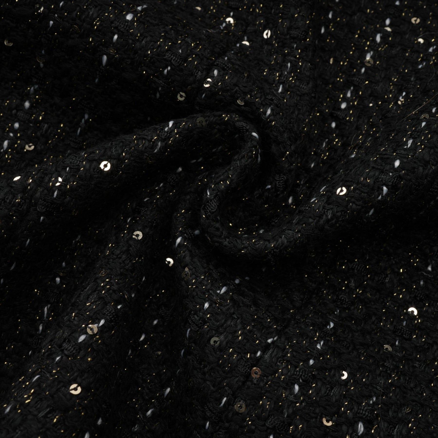 Rebecca Sequin Mini Dress Black Tweed & Sequin