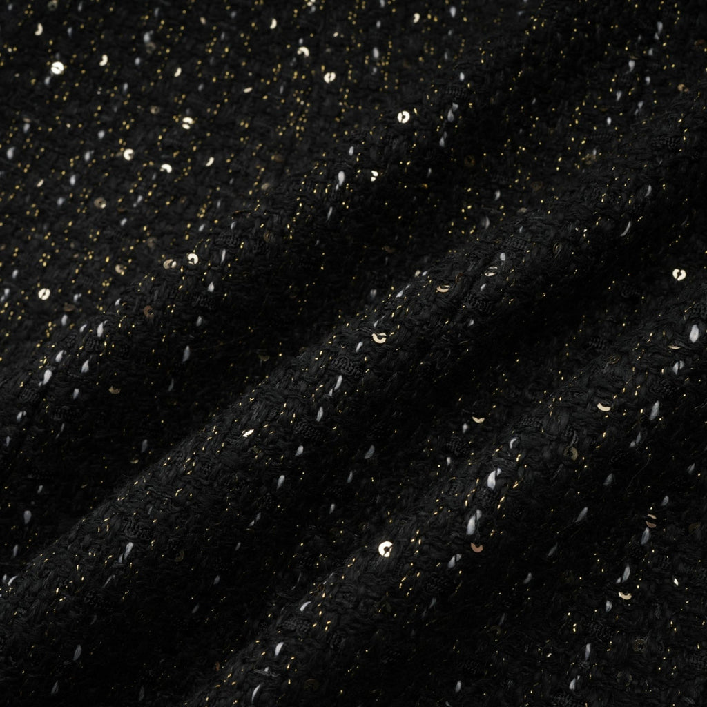 Rebecca Sequin Mini Dress Black Tweed & Sequin